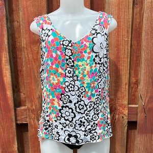 LieLei Floral Multicolor Sleeveless Top Size XL